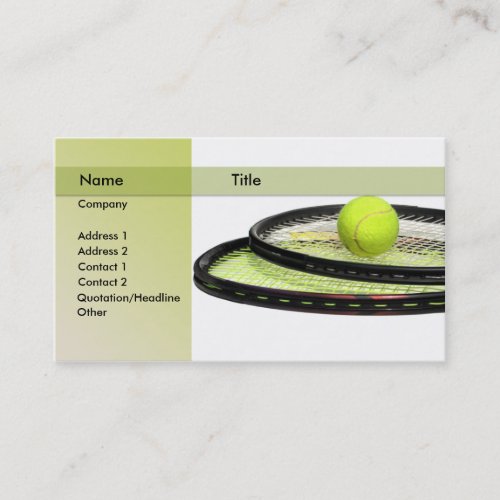 tennis instructor business cards