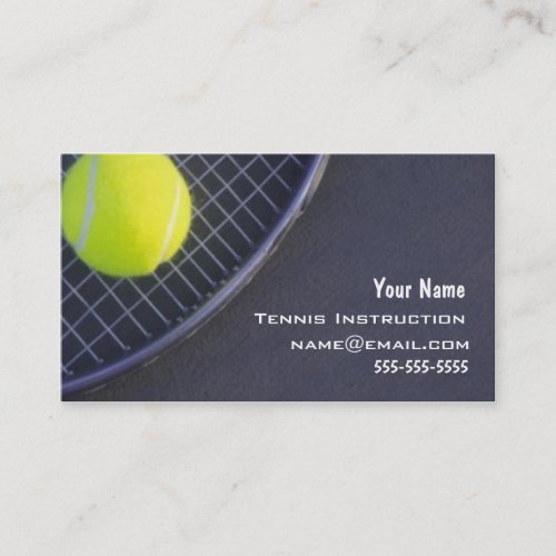 Tennis Instructor Business Cards