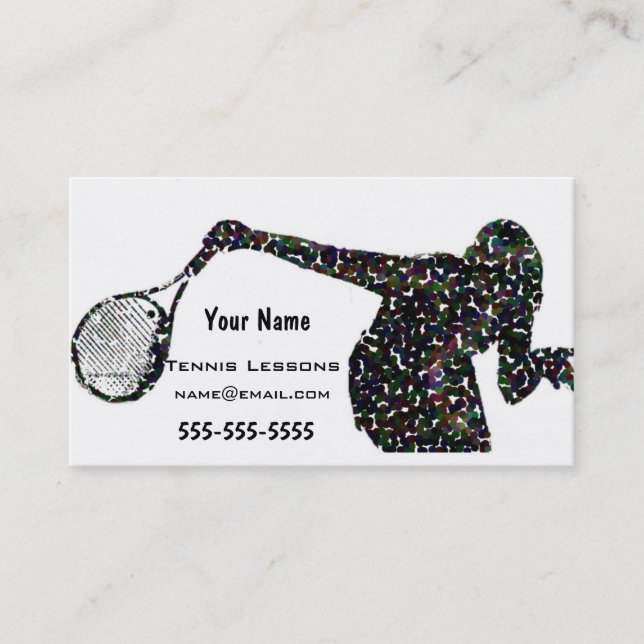 Tennis Instructor Business Card (Front)