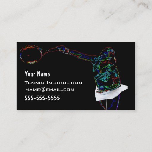 Customizable Tennis Instructor Business Card