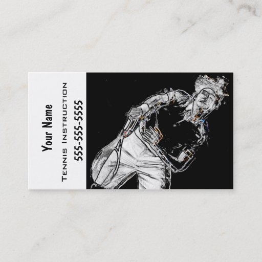 Customizable Tennis Instructor Business Card Template