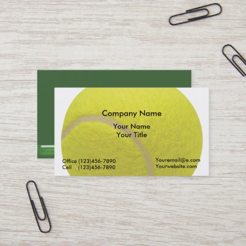 Tennis Instructor Business Cards