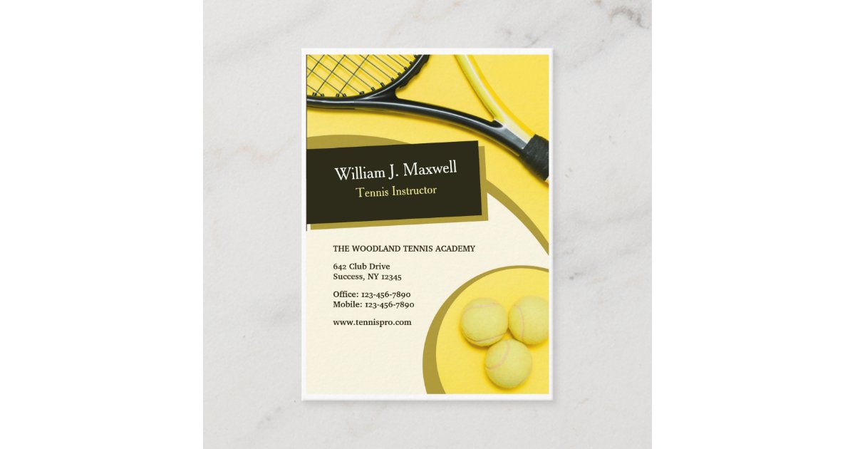 Tennis Instructor Business Cards Zazzle