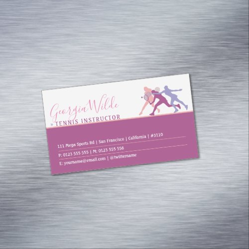 Tennis Instructor  Coach  Trainer Business Card Magnet