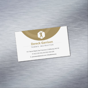 Tennis Instructor Coach Trainer Golden Business Card Magnet