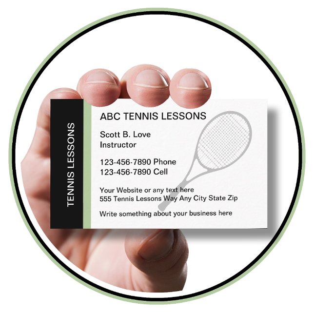 Tennis Instructor Modern Business Cards (Creator Uploaded)