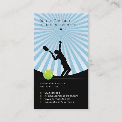Tennis Instructor  Professional Business Card