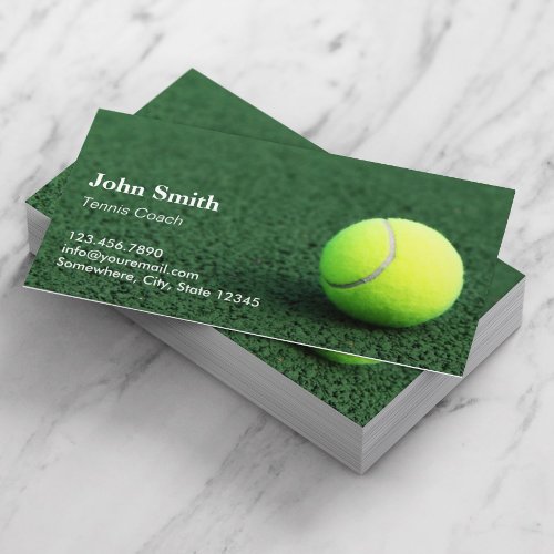 Tennis Instructor Professional Business Card