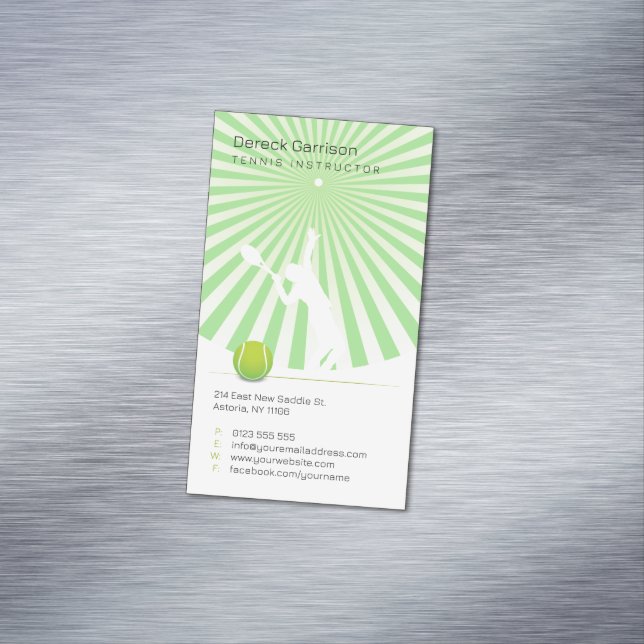 Tennis Instructor | Professional Business Card Magnet (In Situ)
