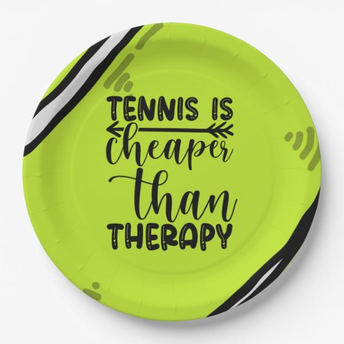 Tennis is cheaper than therapy for player party  paper plates