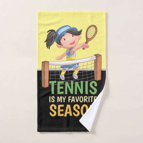 Tennis is my favorite season funny cartoon   hand towel 