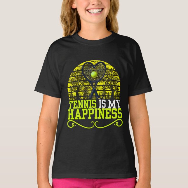 tennis is my happiness design for lovers T-Shirt (Front)