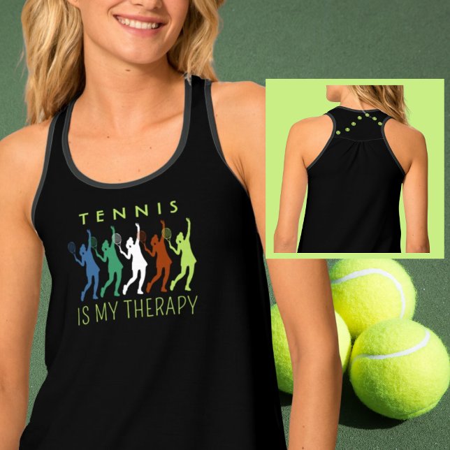 Tennis is my therapy! Female tennis player Tank Top (Creator Uploaded)