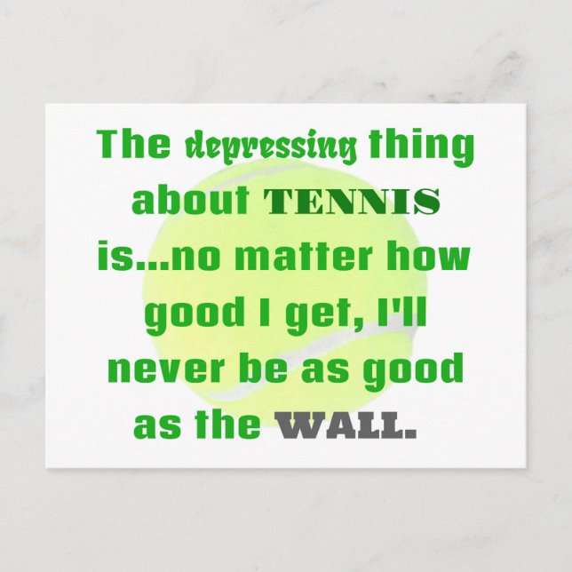 Tennis Joke Gift For Laughs Tennis Ball Postcard (Front)