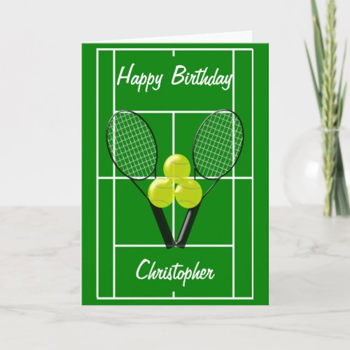 Tennis Just Add Name Birthday Card