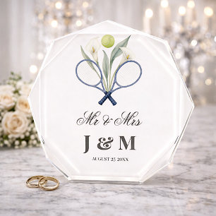  Tennis Keepsake Newlyweds Gift Bride Groom  Photo Block
