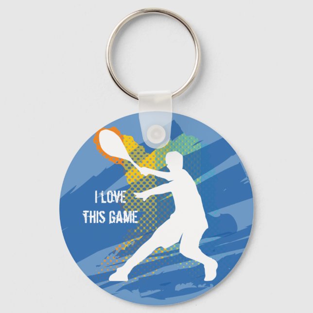 Tennis Keychain: I love this game Keychain (Front)