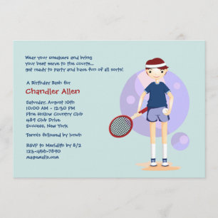Tennis Kid Invitation