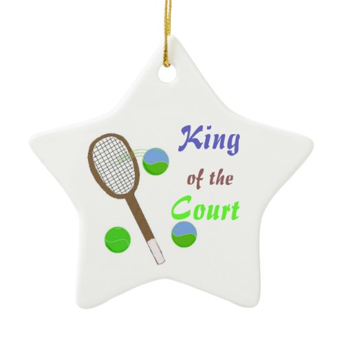 Tennis - King of the Court Ceramic Ornament
