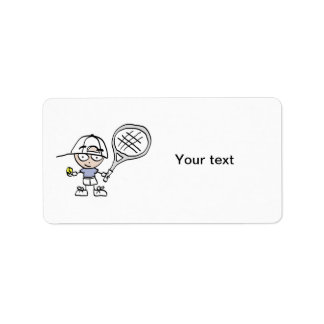Tennis labels with cartoon design