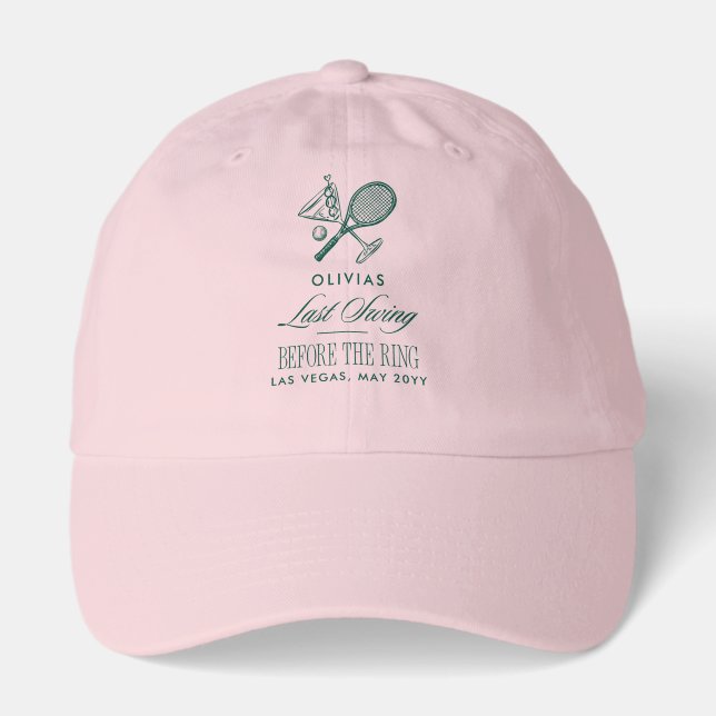 Tennis Last Swing Before The Ring Bachelorette Hat (Front)