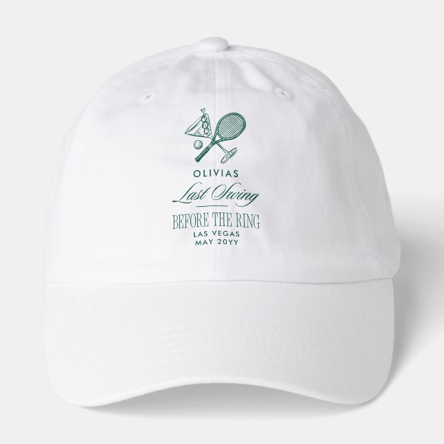 Tennis Last Swing Before The Ring Bachelorette Hat (Front)