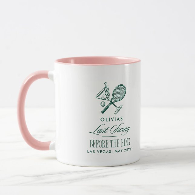 Tennis Last Swing Before The Ring Bachelorette Mug (Left)