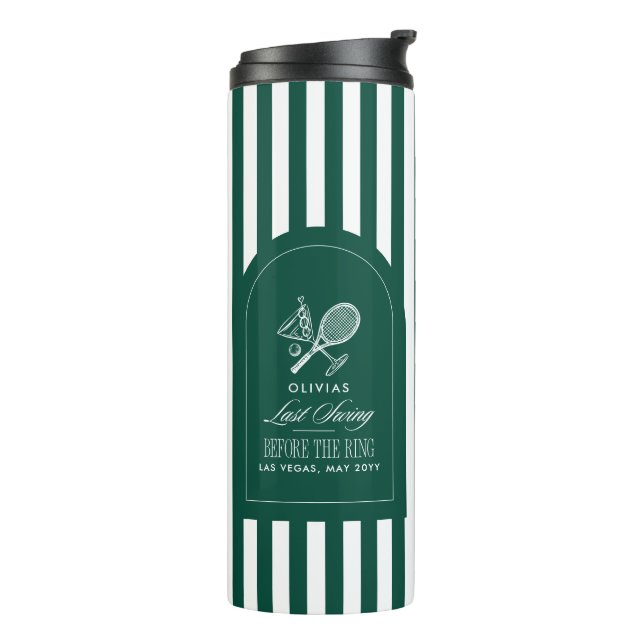 Tennis Last Swing Before The Ring Bachelorette Thermal Tumbler (Rotated Left)