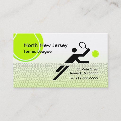 Customizable Tennis League Business Card