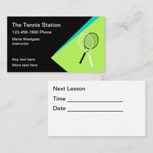 Tennis Lessons Appointment Business Cards