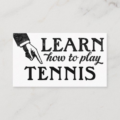 Tennis Lessons Business Cards _ Cool Vintage