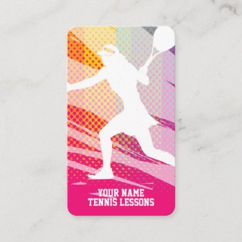 Tennis Lessons School Business Card Template by imagewear at Zazzle