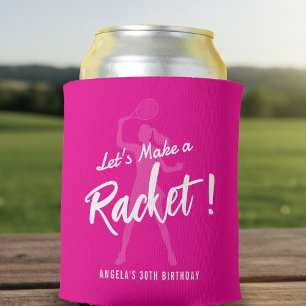 Tennis Let's Make a Racket Pink Birthday Party Can Cooler