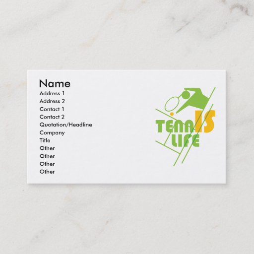 Customizable TENNIS_LIFE BUSINESS CARD