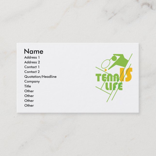 TENNIS_LIFE BUSINESS CARD (Front)