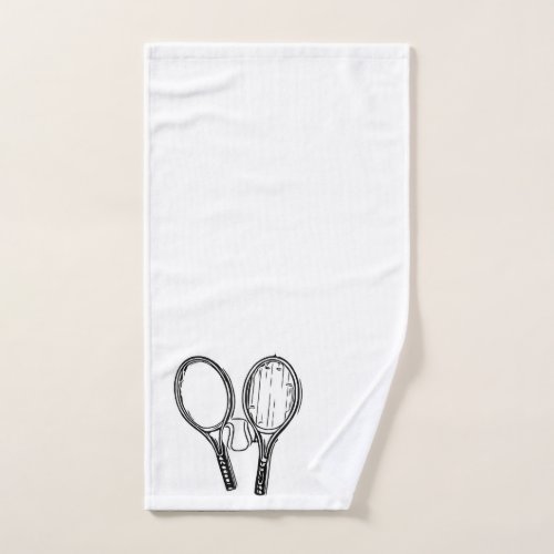 Tennis life is better on the court black and white hand towel 