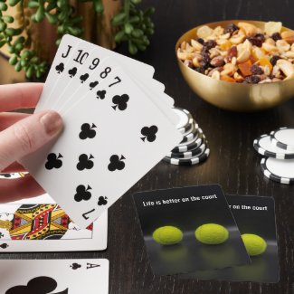 Tennis life is better on the court tennis ball playing cards