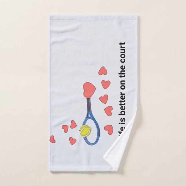 Tennis life is better on the court with love hand towel  (Hand Towel)