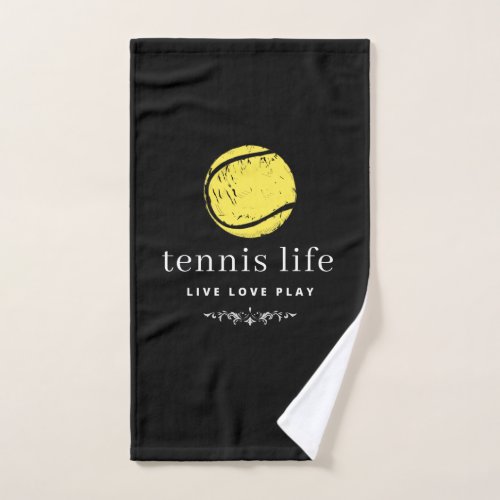 Tennis Life Live Love Play Active Mindset Quote Hand Towel