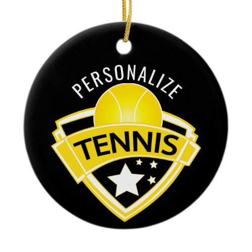 Tennis 🎾 Logo Design Ceramic Ornament