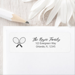 Tennis Logo Tennis Racket Emblem Address Label