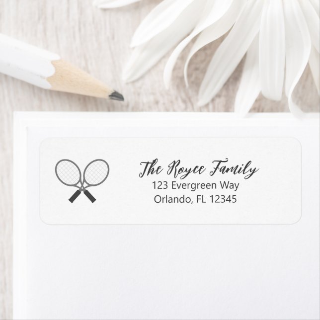 Tennis Logo Tennis Racket Emblem Address Label (Insitu)