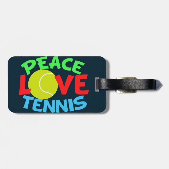 Tennis Love Blue Luggage Tag (Back Horizontal)