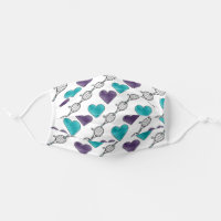 Tennis Love Colourful Heart Racket cool Pattern Cloth Face Mask