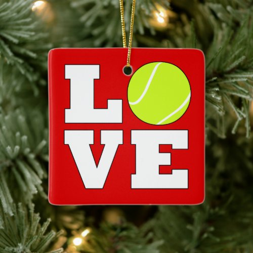 Tennis LOVE Custom Color Christmas Ornament