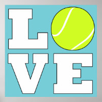 Tennis LOVE Custom Color Square Poster