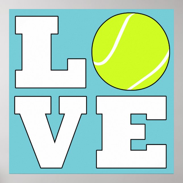 Tennis LOVE Custom Color Square Poster (Front)