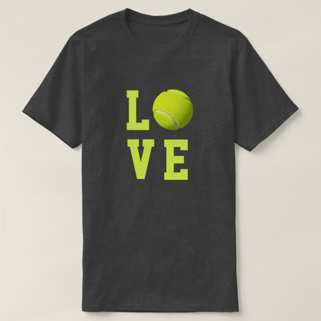 Tennis Love Customizable T-Shirt (Design Front)