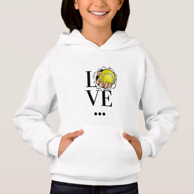 Tennis Love Cute Sports Player Gift Hoodie (Front)