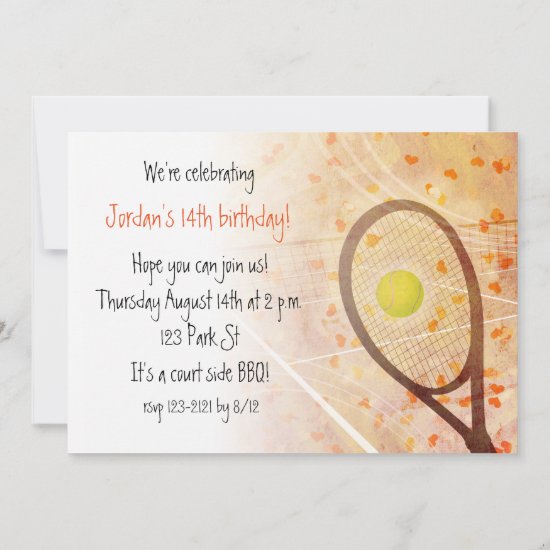 Tennis Love Invitation